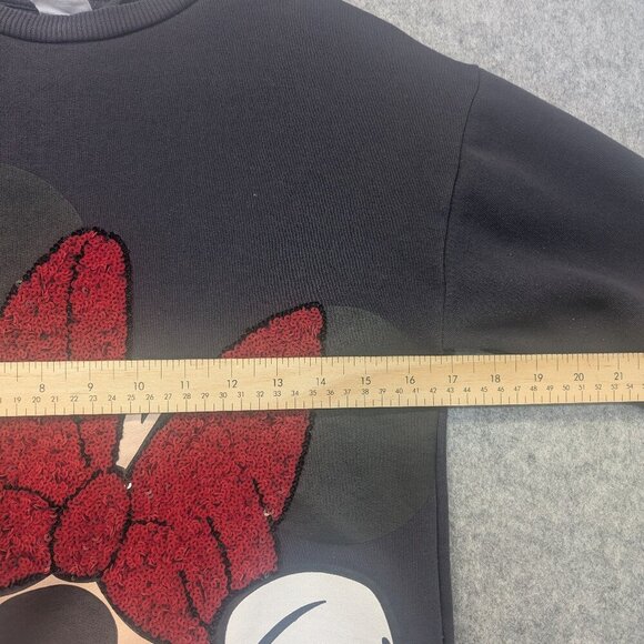 Zara Minnie Mouse pullover with sequins sweater dark grey - Picture 5 of 8